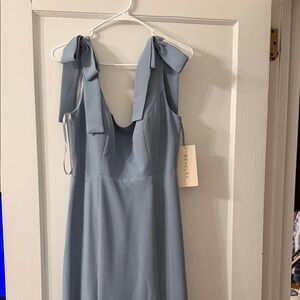 Revelry Soft Blue Maxi Dress with Tie Shoulder Straps